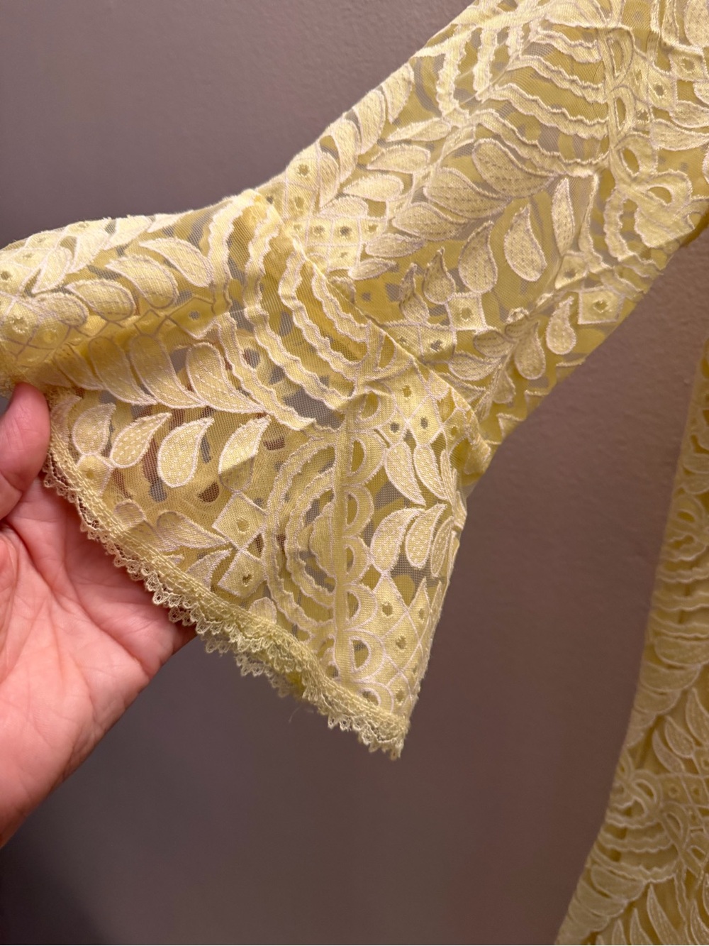 Rabbit Rabbit Rabbit Sunlit Yellow Lace Midi Dress - Picture 3 of 5